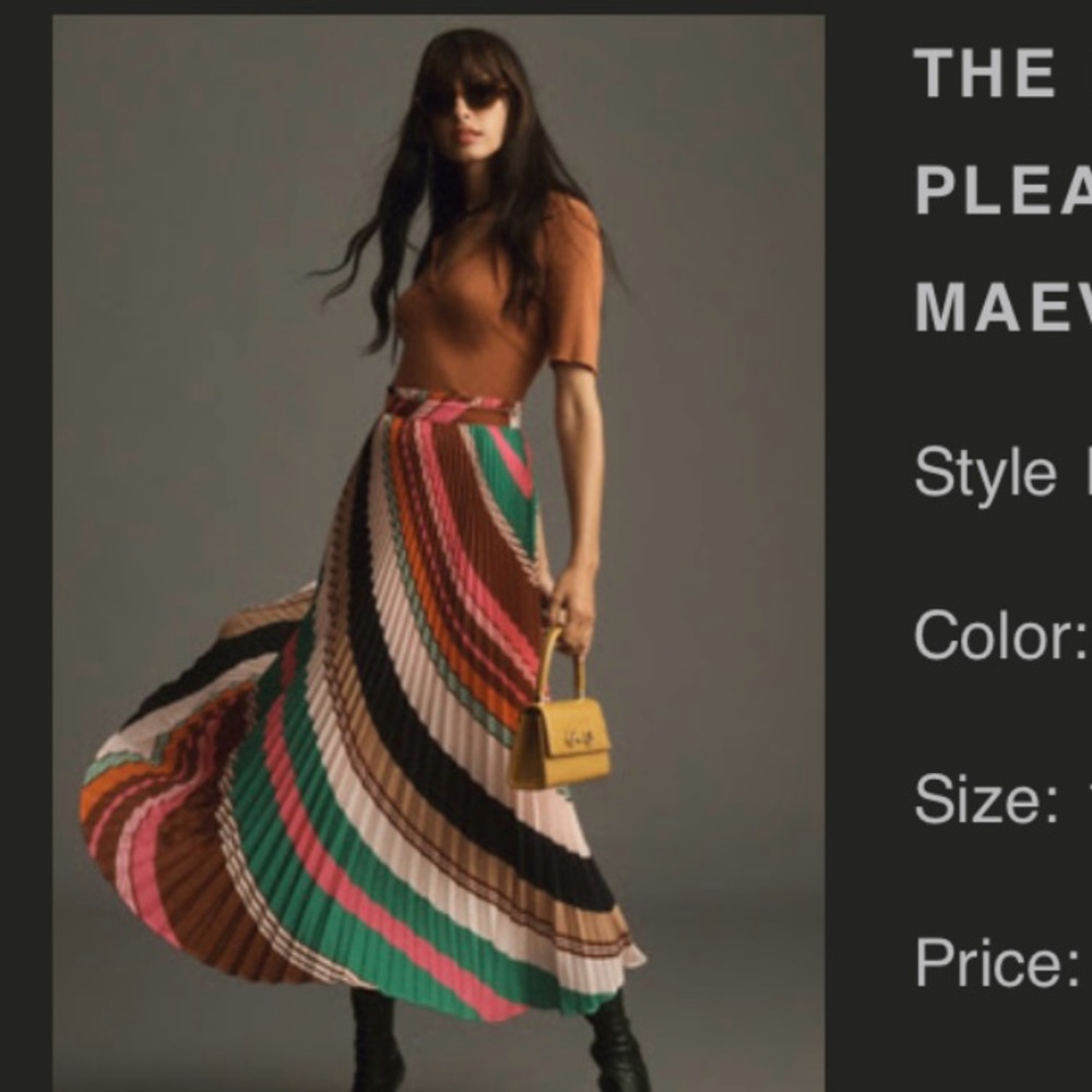 Anthropologie THE ISOBEL SILKY PLEATED SKIRT BY
MAEVE